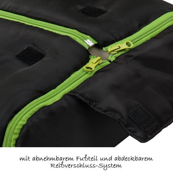 Fillikid Fleece-Fußsack Eco Big - Schwarz Grün
