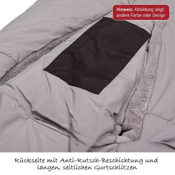 Fillikid Fleece-Fußsack Eiger Soft für Babyschale und Babywanne - Melange Schwarz