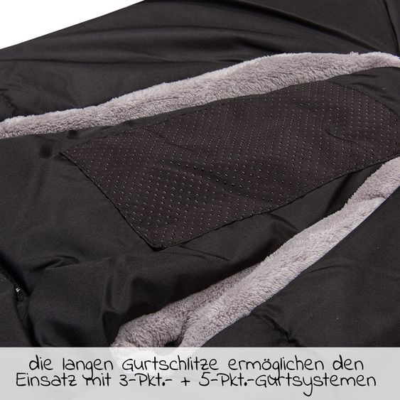 Fillikid Fleece-Fußsack Eiger Soft für Babyschale und Babywanne - Schwarz