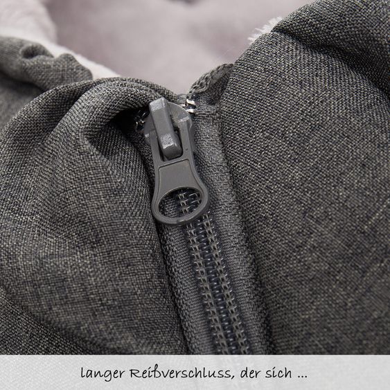 Fillikid Fleece-Fußsack Eskimo für Babyschale und Babywanne - Grau Melange
