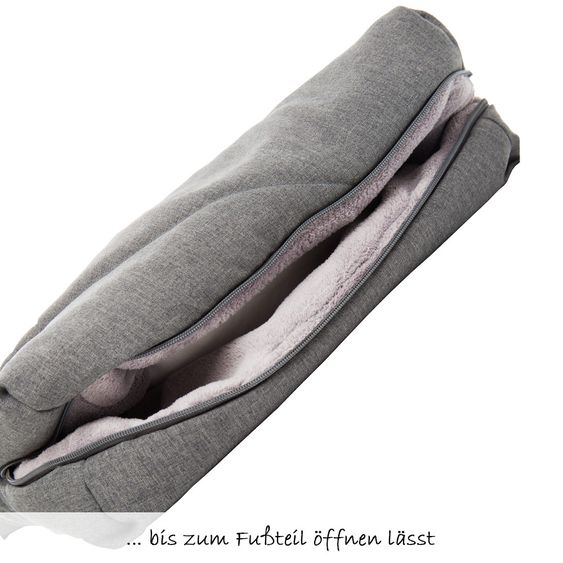 Fillikid Fleece-Fußsack Eskimo für Babyschale und Babywanne - Grau Melange