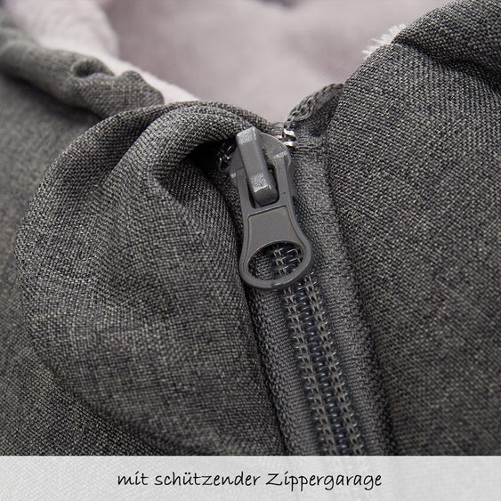 Fillikid Fleece-Fußsack Eskimo für Babyschale und Babywanne - Grau Melange