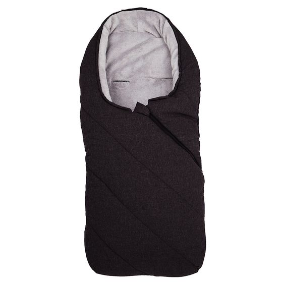 Fillikid Fleece-Fußsack Eskimo für Babyschale und Babywanne - Schwarz Melange