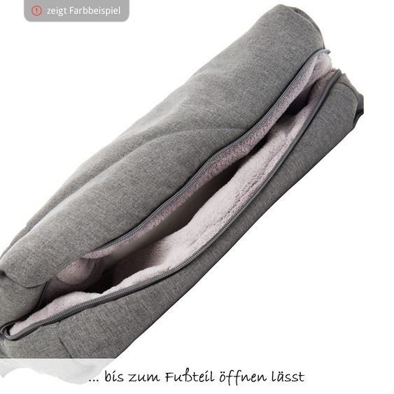 Fillikid Fleece-Fußsack Eskimo für Babyschale und Babywanne - Schwarz Melange
