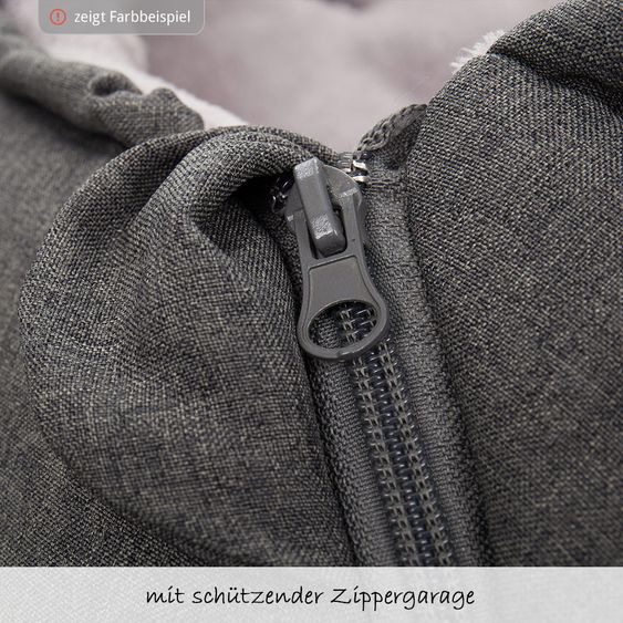 Fillikid Fleece-Fußsack Eskimo für Babyschale und Babywanne - Schwarz Melange