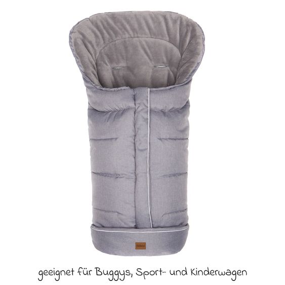 Fillikid Fleece-Fußsack K2 für Buggy, Sport- und Kinderwagen - Hellgrau Melange