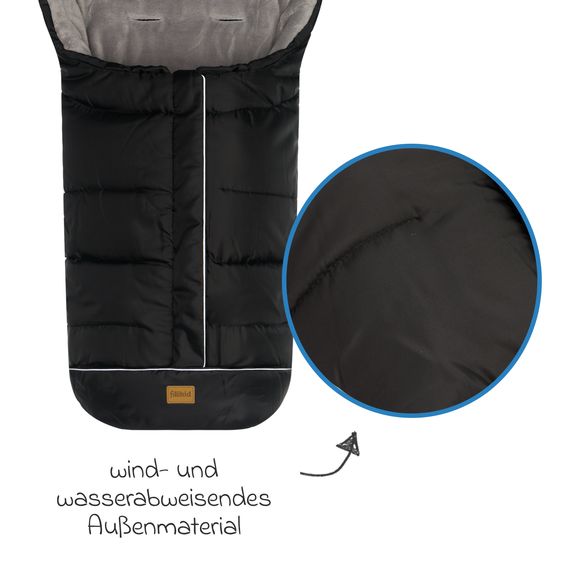 Fillikid Fleece-Fußsack K2 für Buggy, Sport- und Kinderwagen - Schwarz