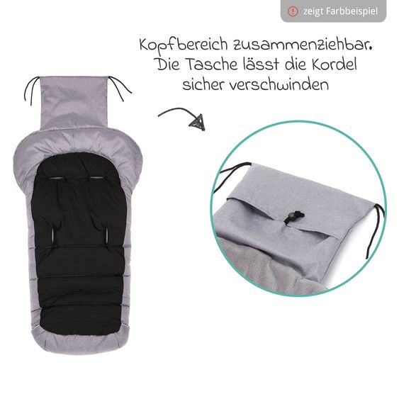 Fillikid Fleece-Fußsack K2 für Buggy, Sport- und Kinderwagen - Schwarz