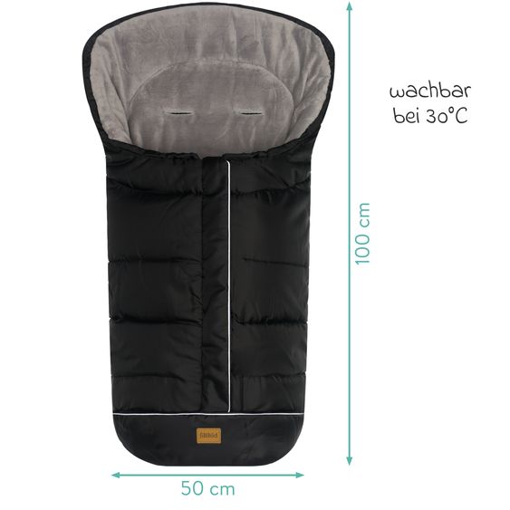 Fillikid Fleece-Fußsack K2 für Buggy, Sport- und Kinderwagen - Schwarz