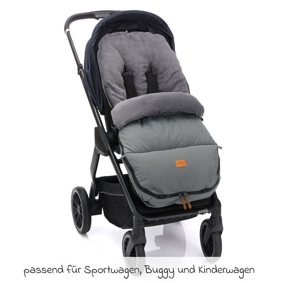 Fillikid Fleece-Fußsack Kinley für Buggy, Sport- und Kinderwagen - Grau