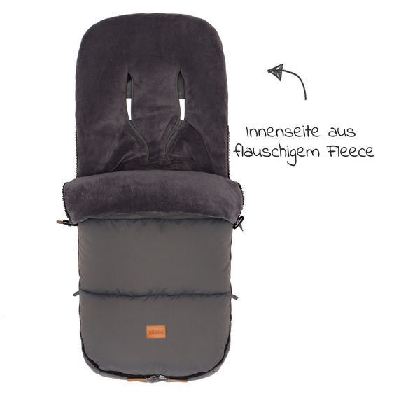 Fillikid Fleece-Fußsack Kinley für Buggy, Sport- und Kinderwagen - Grau