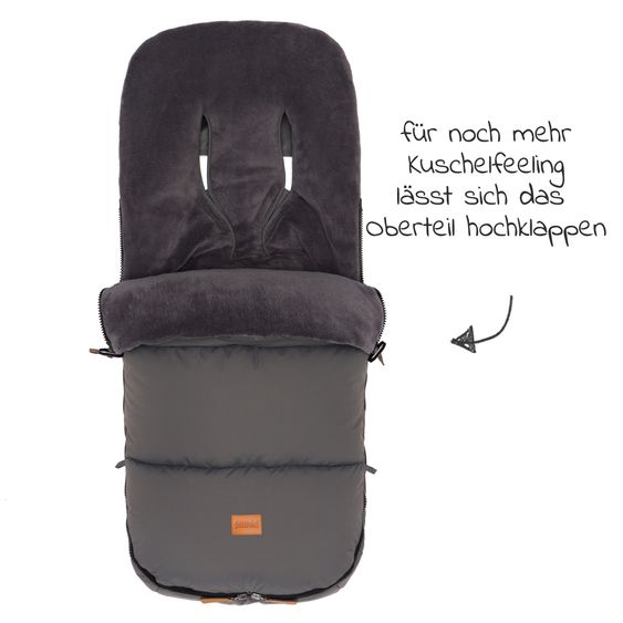 Fillikid Fleece-Fußsack Kinley für Buggy, Sport- und Kinderwagen - Grau