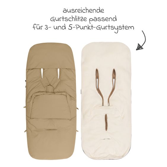 Fillikid Fleece-Fußsack Kinley für Buggy, Sport- und Kinderwagen - Toffee