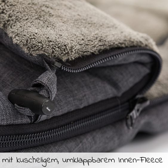 Fillikid Fleece-Fußsack Kinley - Melange Dunkelgrau