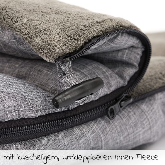Fillikid Fleece-Fußsack Kinley - Melange Hellgrau