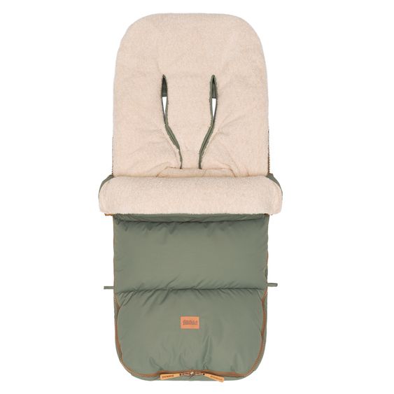 Fillikid Fleece-Fußsack Kinley mit Teddy Plüsch für Buggy, Sport- und Kinderwagen - Salbei