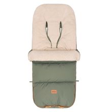 Fleece-Fußsack Kinley mit Teddy Plüsch für Buggy, Sport- und Kinderwagen - Salbei