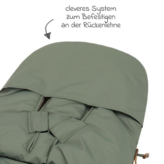 Fillikid Fleece-Fußsack Kinley mit Teddy Plüsch für Buggy, Sport- und Kinderwagen - Salbei