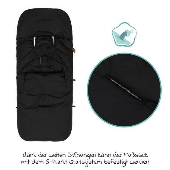 Fillikid Coprigambe in pile Kinley con peluche Teddy per buggy, sportiva e passeggino - Nero
