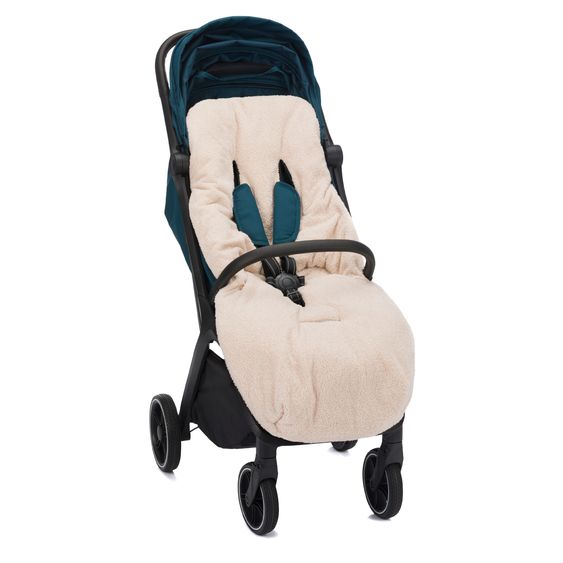 Fillikid Coprigambe in pile Kinley con peluche Teddy per buggy, sportiva e passeggino - Nero