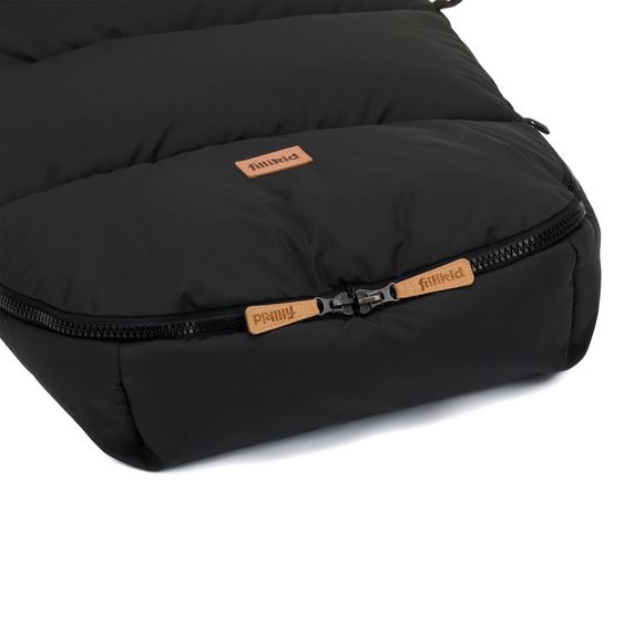 Fillikid Coprigambe in pile Kinley con peluche Teddy per buggy, sportiva e passeggino - Nero