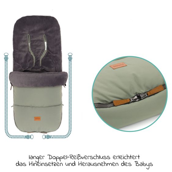 Fillikid Fleece-Fußsack Kinley - Salbei