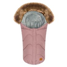 Fleece-Fußsack mit Fellkragen Lhotse für Babyschalen und Babywannen - Rosa