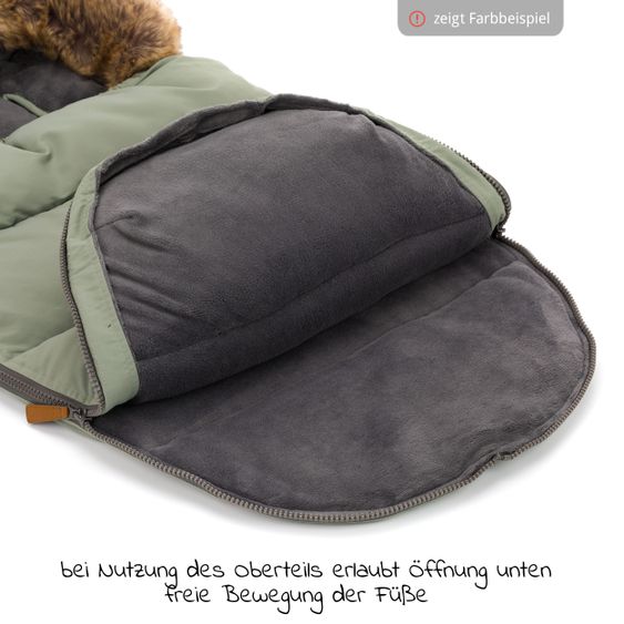 Fillikid Fleece-Fußsack mit Fellkragen Manaslu - Blumen