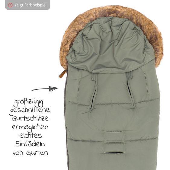 Fillikid Fleece-Fußsack mit Fellkragen Manaslu - Blumen
