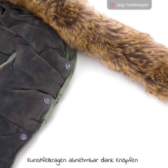 Fillikid Fleece-Fußsack mit Fellkragen Manaslu - Blumen