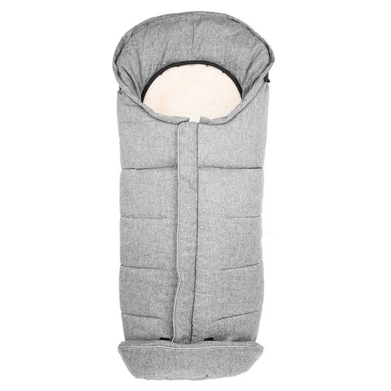 Fillikid Fleece-Fußsack mit Lammwollauflage Marviso - Grau Melange