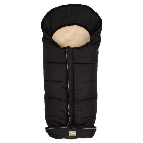 Fillikid Fleece-Fußsack mit Lammwollauflage Marviso - Schwarz