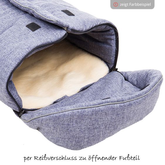 Fillikid Fleece-Fußsack mit Lammwollauflage Marviso - Schwarz