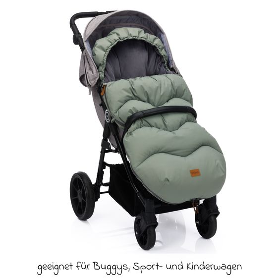Fillikid Ogre fleece footmuff for buggy, baby carriage and baby carriage - sage