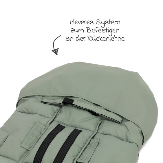 Fillikid Ogre fleece footmuff for buggy, baby carriage and baby carriage - sage