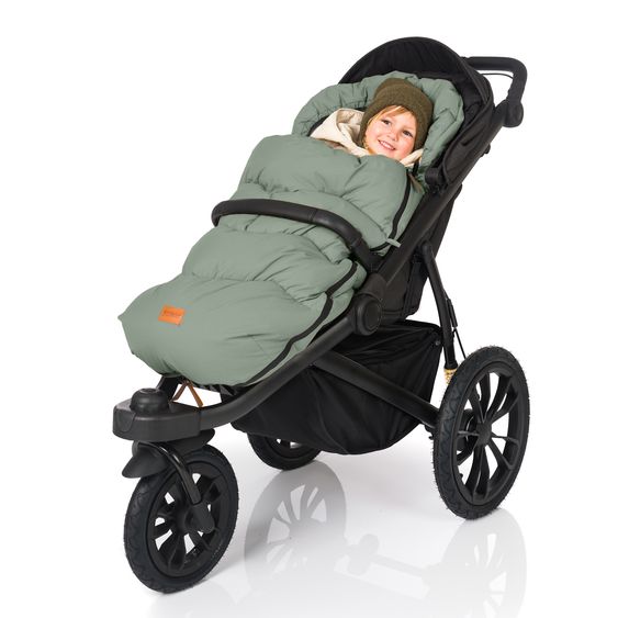 Fillikid Ogre fleece footmuff for buggy, baby carriage and baby carriage - sage