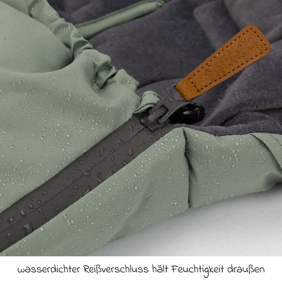 Fillikid Ogre fleece footmuff for buggy, baby carriage and baby carriage - sage