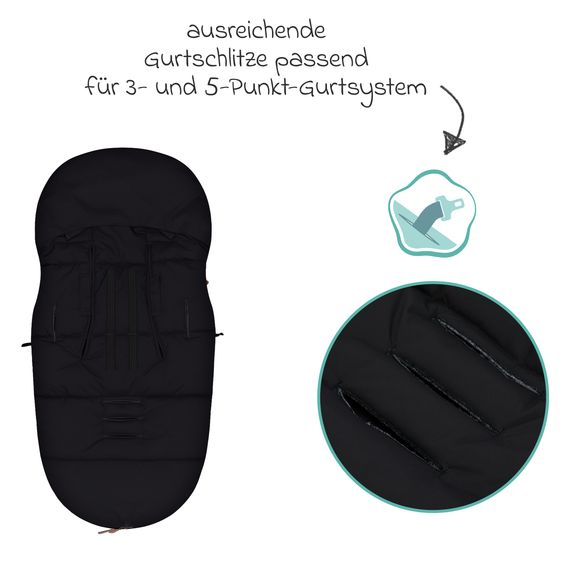 Fillikid Ogre fleece footmuff for buggy, baby carriage and baby carriage - black