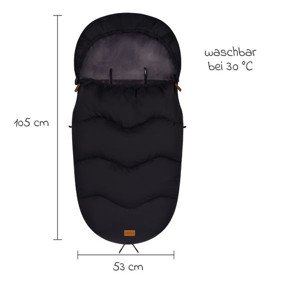 Fillikid Ogre fleece footmuff for buggy, baby carriage and baby carriage - black