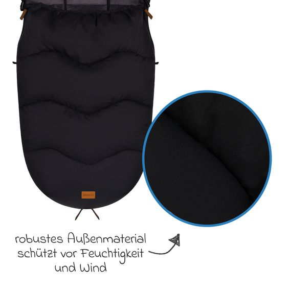 Fillikid Ogre fleece footmuff for buggy, baby carriage and baby carriage - black