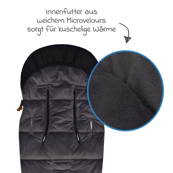 Fillikid Ogre fleece footmuff for buggy, baby carriage and baby carriage - black