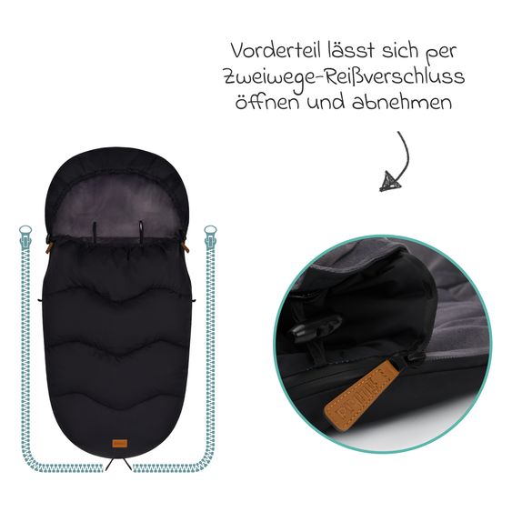 Fillikid Ogre fleece footmuff for buggy, baby carriage and baby carriage - black