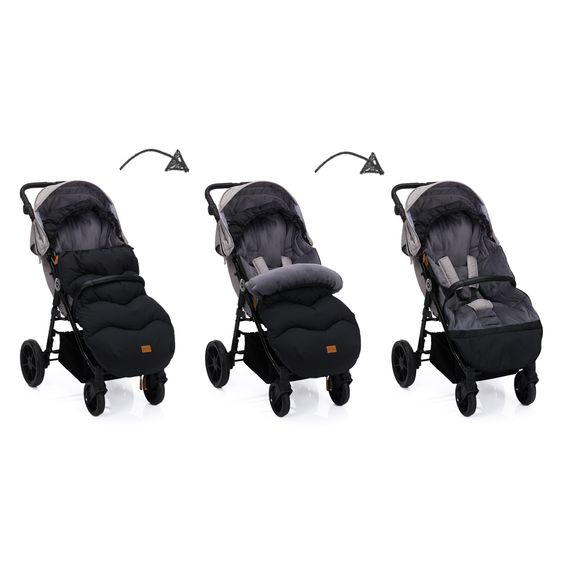 Fillikid Ogre fleece footmuff for buggy, baby carriage and baby carriage - black