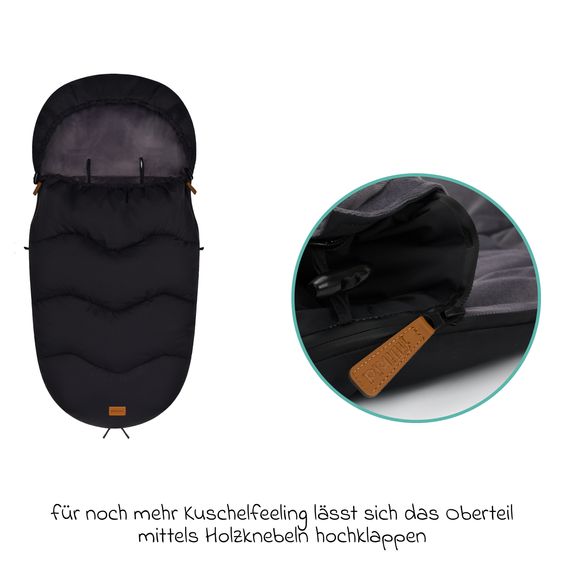 Fillikid Ogre fleece footmuff for buggy, baby carriage and baby carriage - black