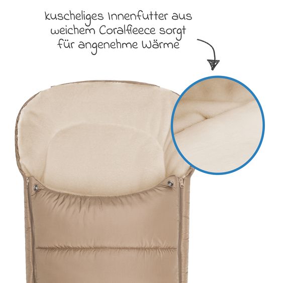 Fillikid Sacco piedi in pile Tettuccio per Passeggino Leggero, Sportivo e Passeggino - Dessert Taupe