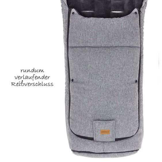 Fillikid Fleece Footmuff Peak - Melange Light Gray