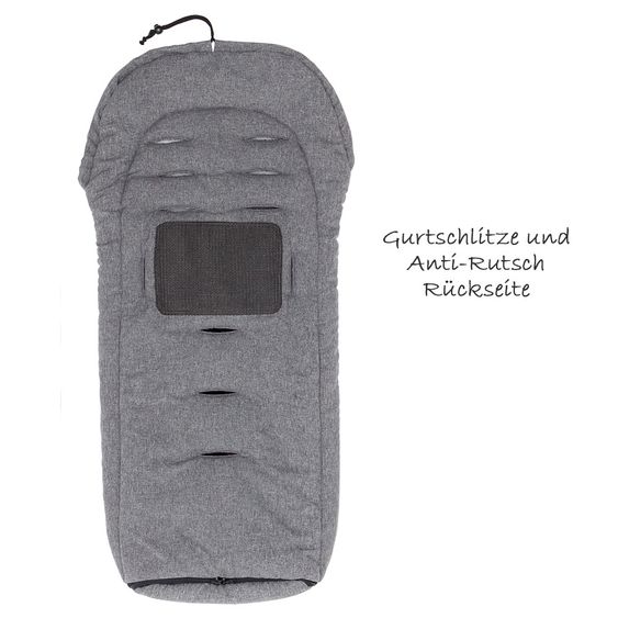 Fillikid Fleece Footmuff Peak - Melange Light Gray