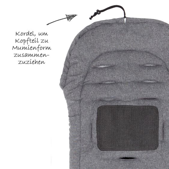 Fillikid Fleece Footmuff Peak - Melange Light Gray