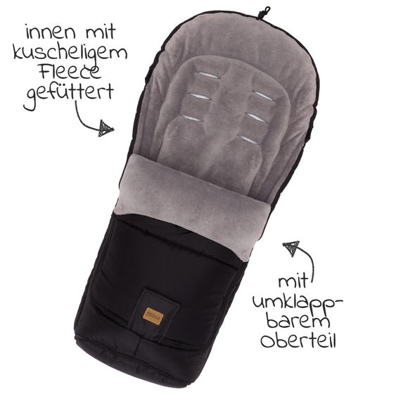 Fillikid Fleece footmuff Peak - Black