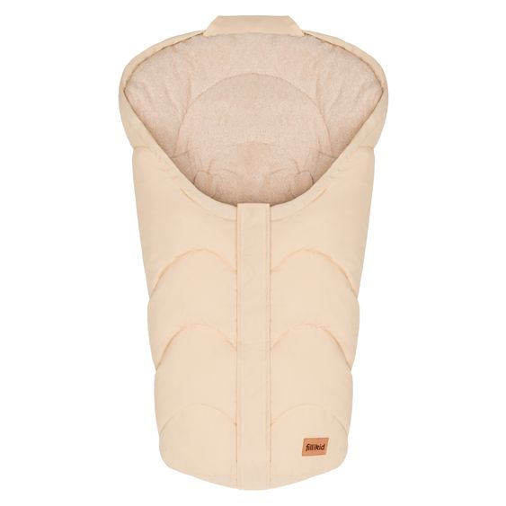Fillikid Fleece-Fußsack Torre aus Teddyplüsch für Babyschalen & Babywannen - Natur